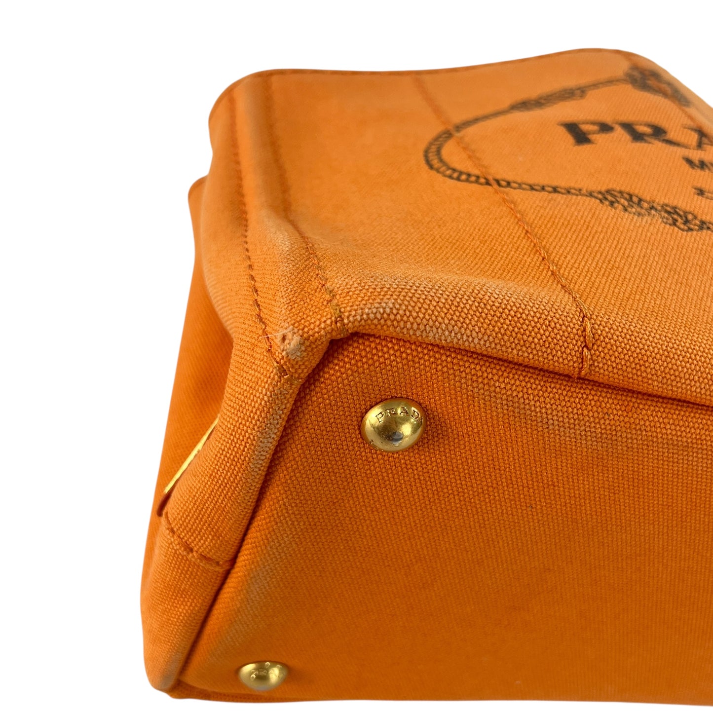 Prada Orange Canapa Tote Bag