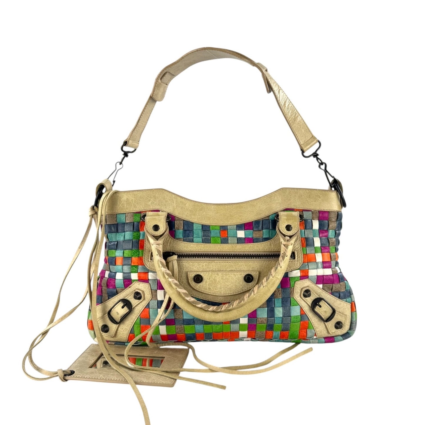Balenciaga Multicolor Woven City Bag