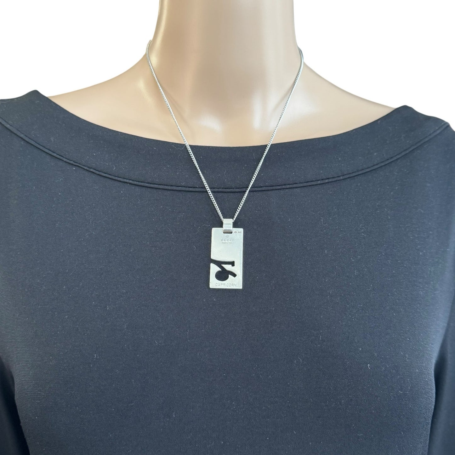 Gucci Capricorn Sterling Silver Plate Necklace