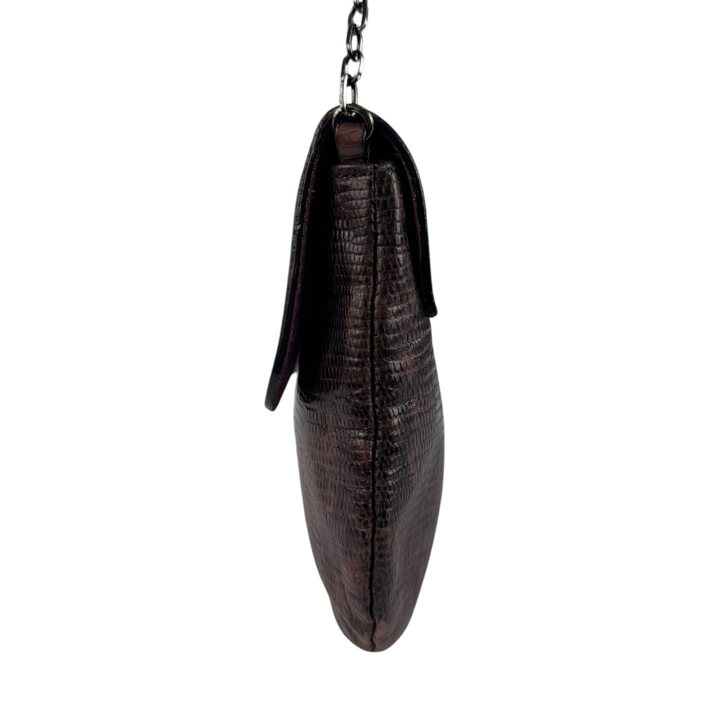 Miu Miu Vintage Lizard Embossed Leather Shoulder Bag