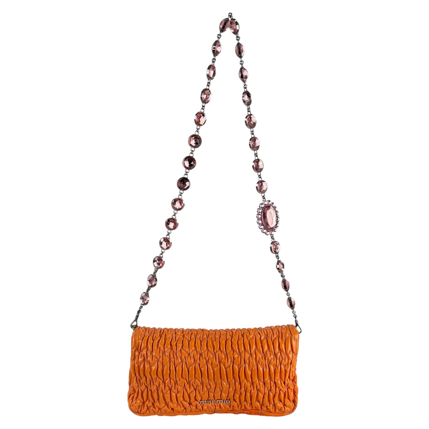 Miu Miu Crystal Nappa Matelassé Flap Bag