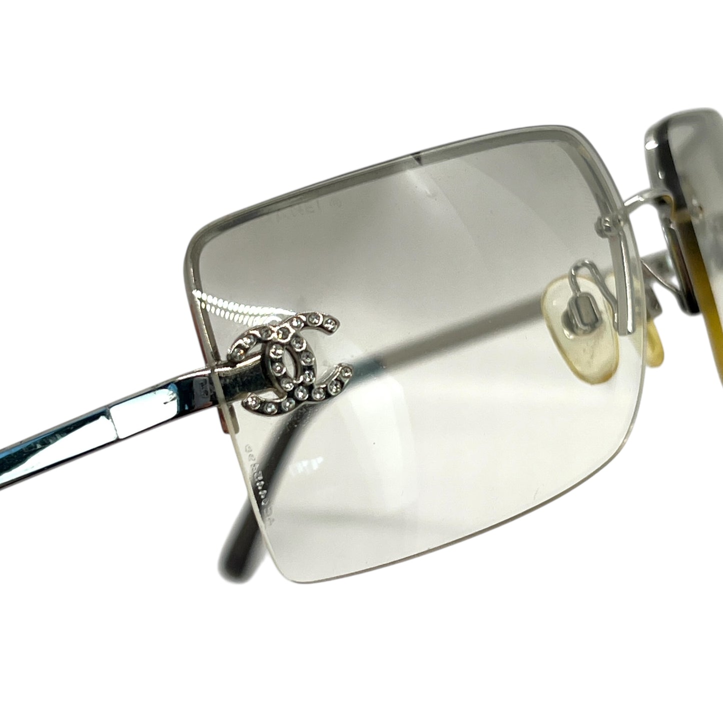 Chanel Vintage CC Rhinestone Logo Sunglasses