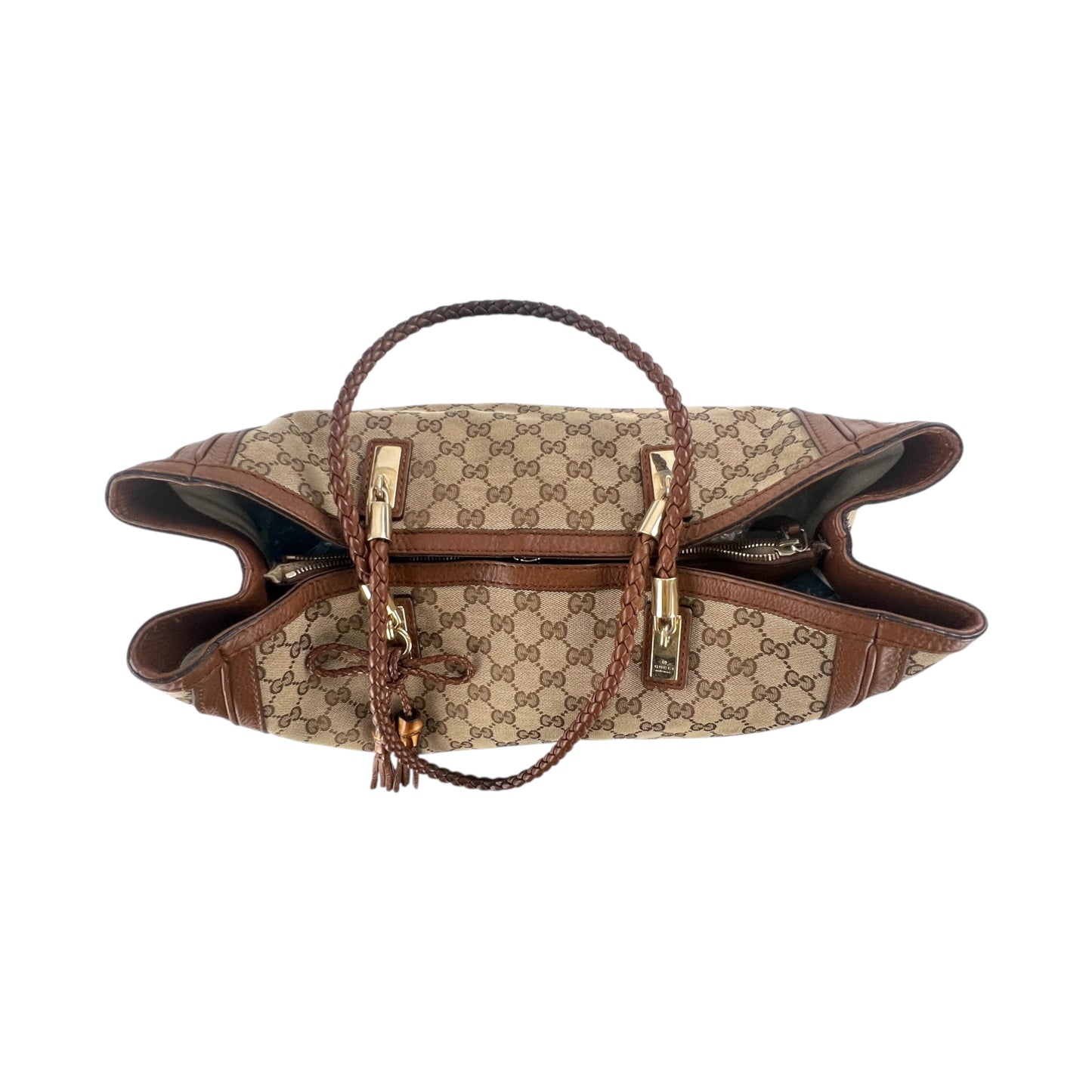 Gucci Monogram Leather Bow Tote Bag