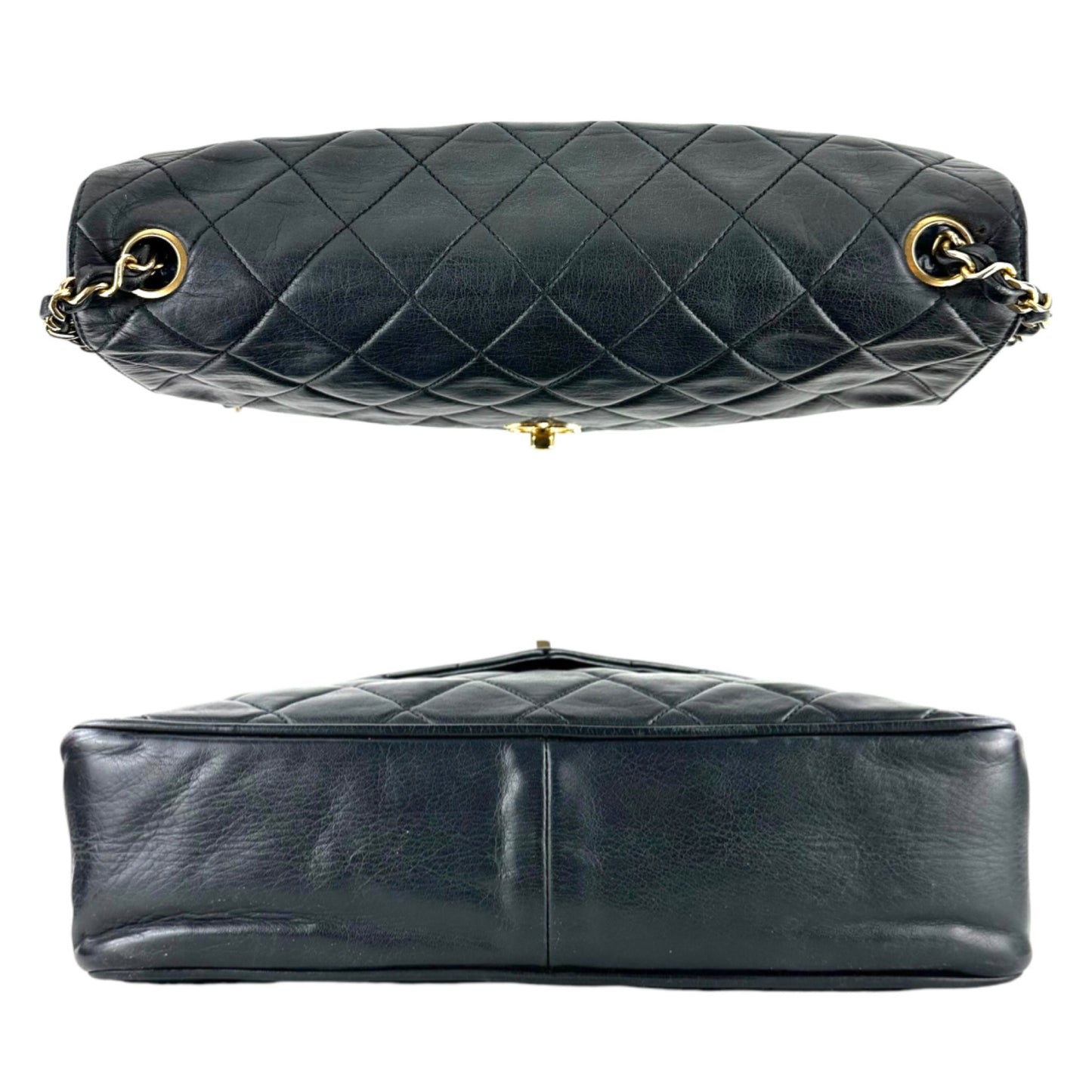Chanel Vintage CC Lambskin Leather Matelasse Shoulder Bag