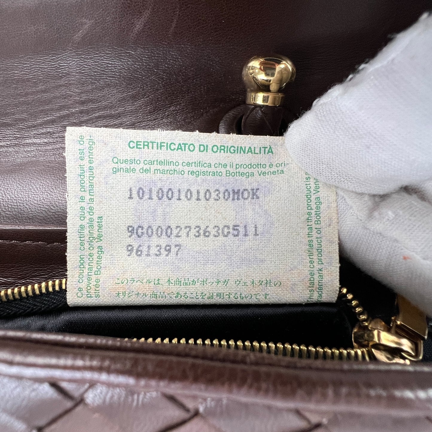 Bottega Veneta Vintage Intrecciato Leather Handbag