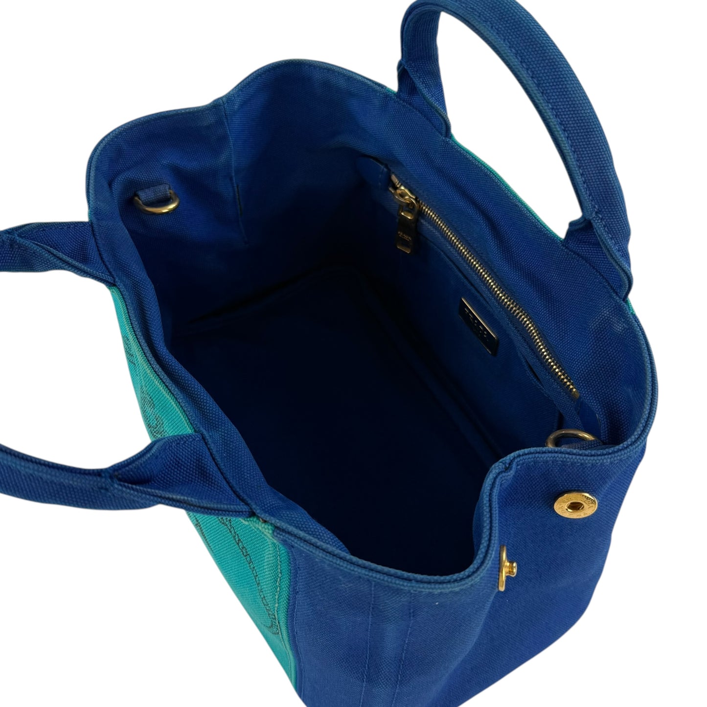 Prada Bicolor 2-Way Canapa Tote Bag