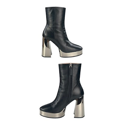 Gucci Leather Chrome Platform Boots