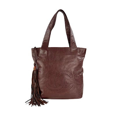 Chanel Lambskin Leather Tassel Tote Bag