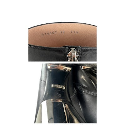 Gucci Leather Chrome Platform Boots