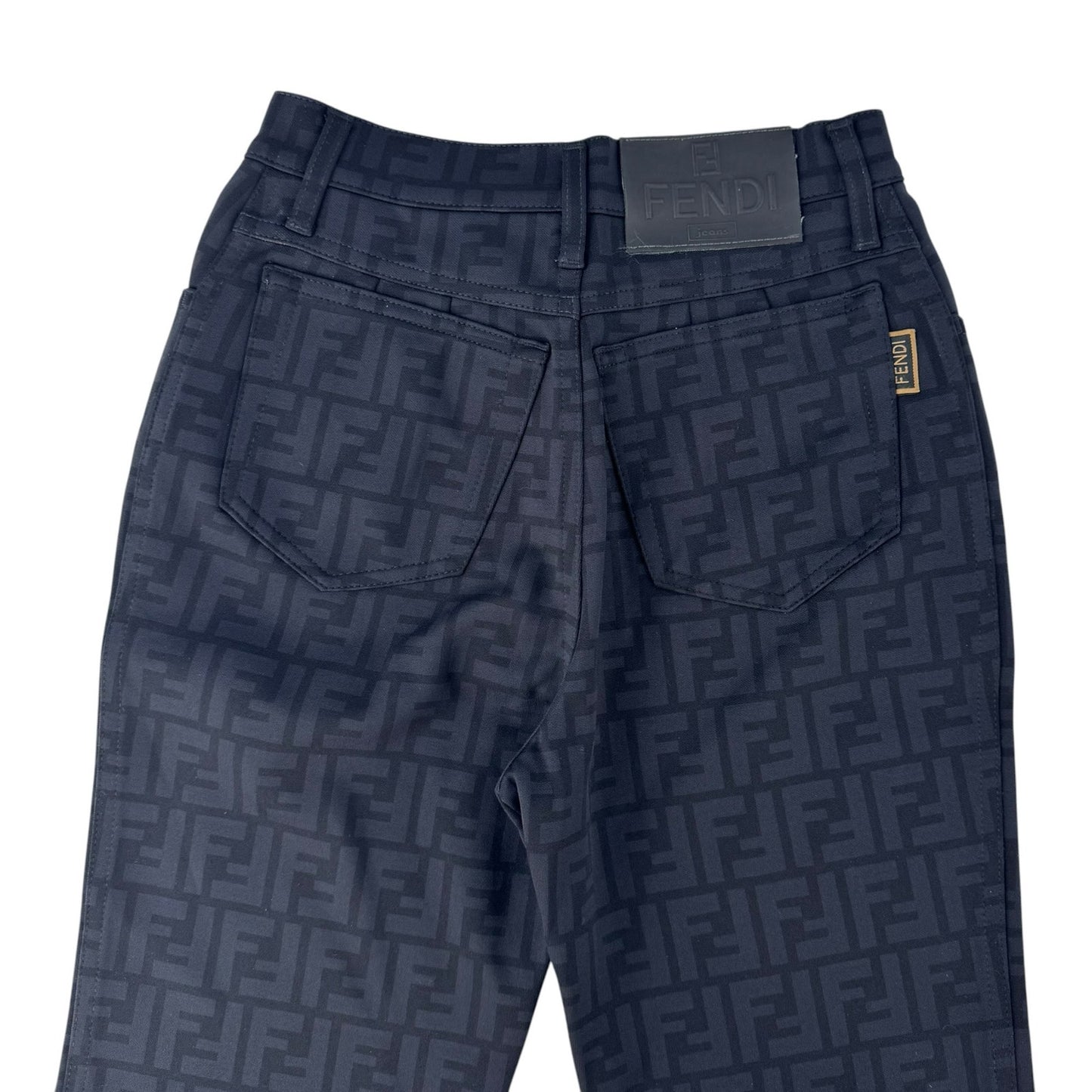 Fendi Vintage Black Zucca Print Pant