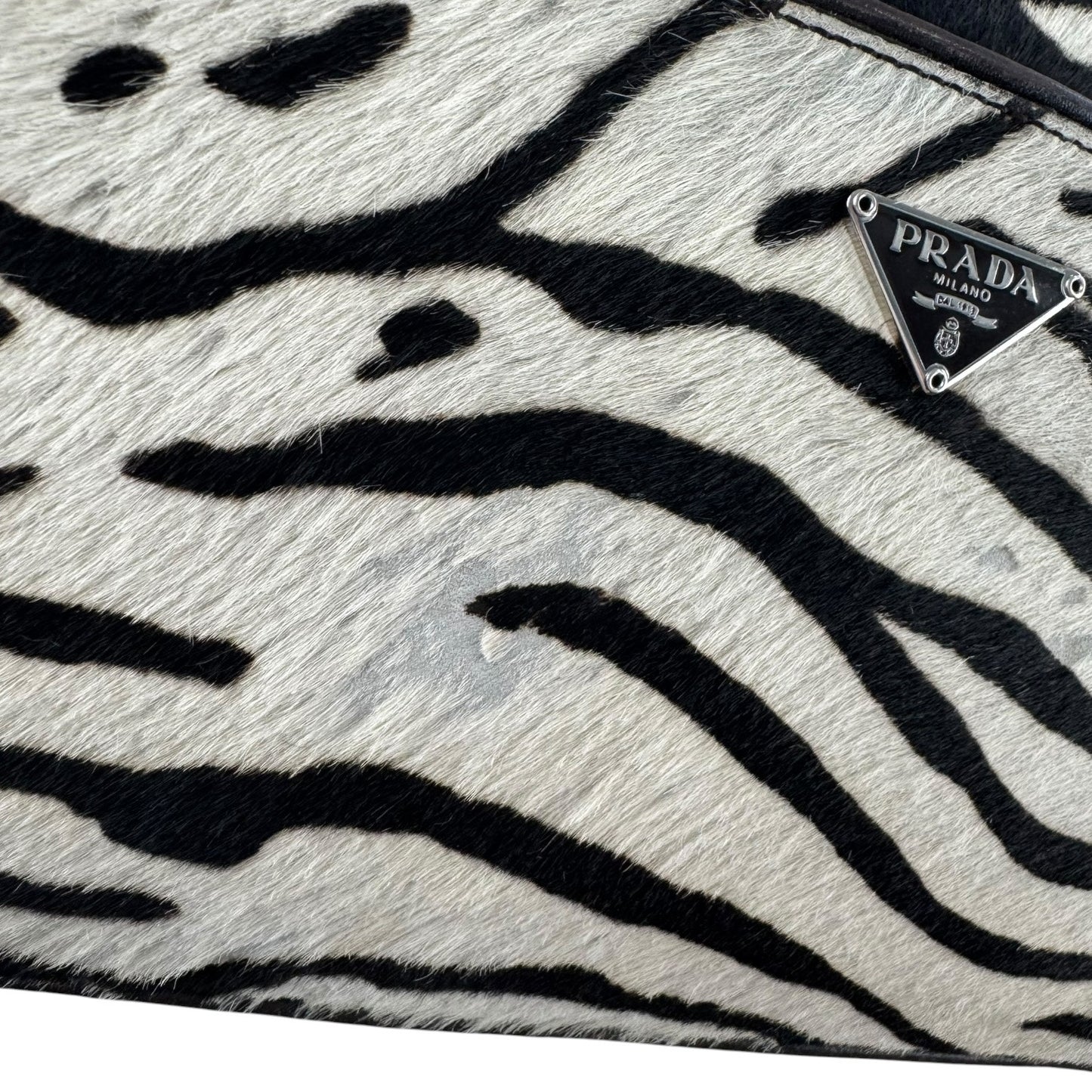 Prada Zebra Print Calf Hair Shoulder Bag