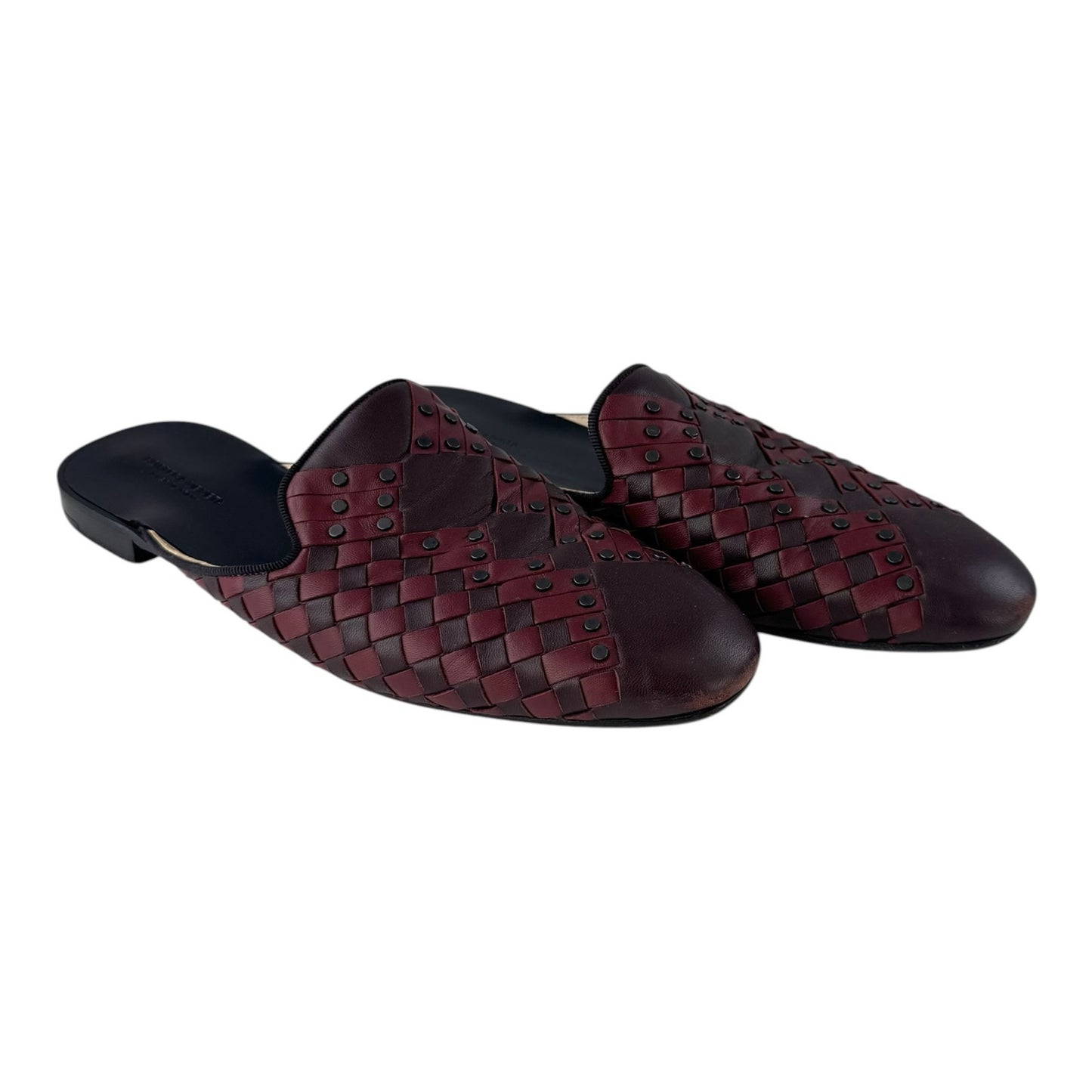 Bottega Veneta Studded Intrecciato Leather Mules