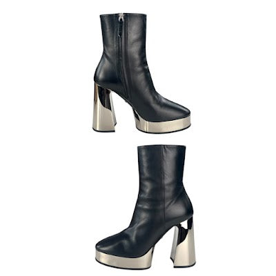 Gucci Leather Chrome Platform Boots