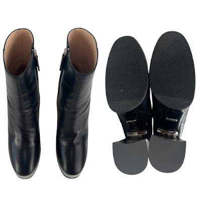 Gucci Leather Chrome Platform Boots