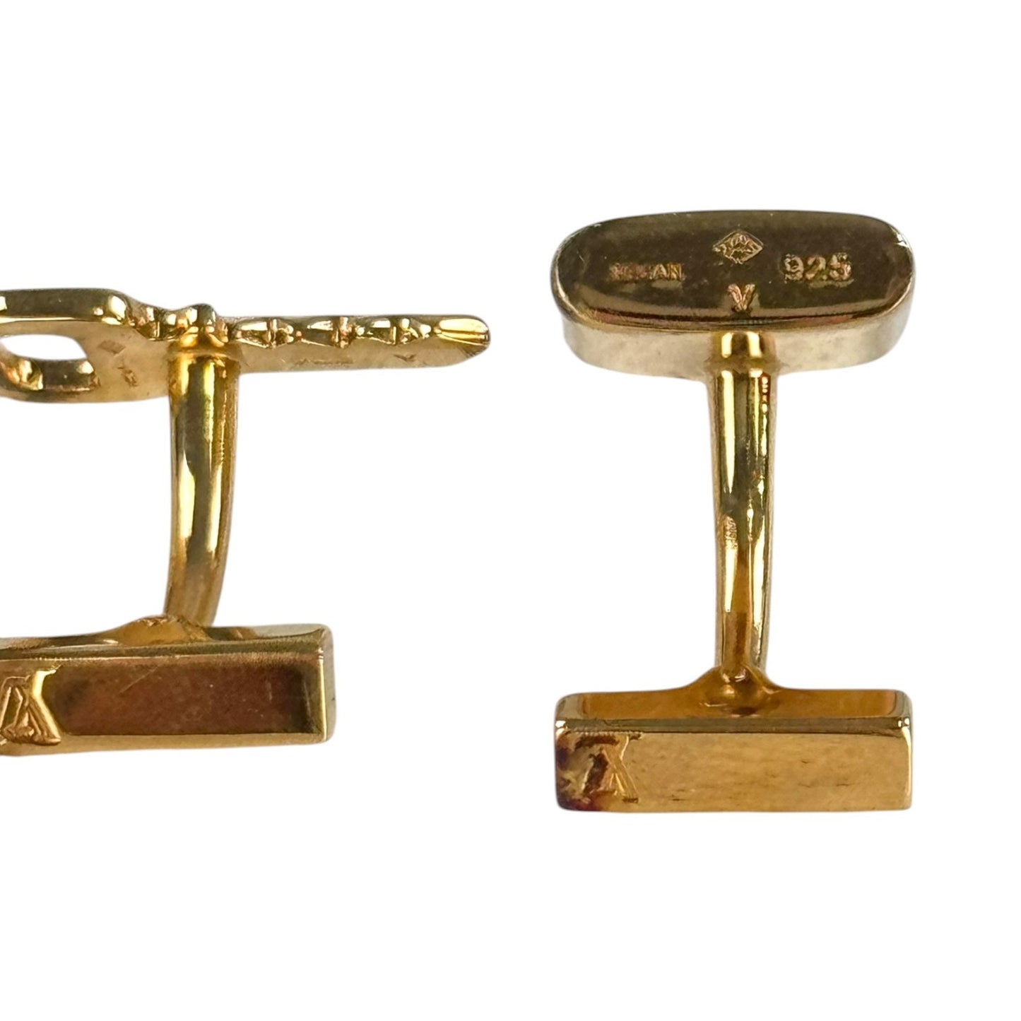 Louis Vuitton Gold-Plated Silver Lock and Key Cufflinks