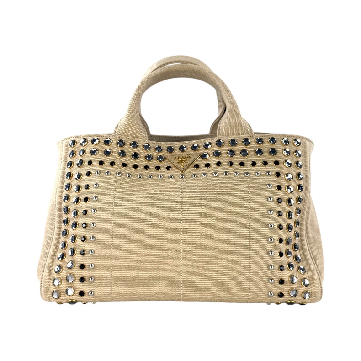 Prada Rhinestone Canapa Tote Bag