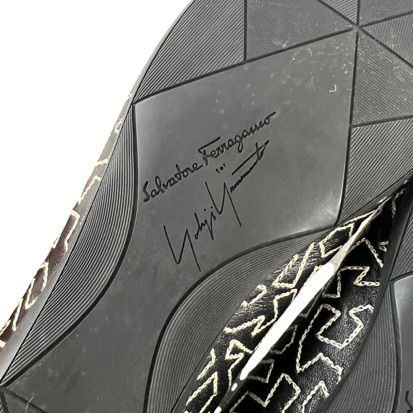 Ferragamo Embroidered Leather Sneakers