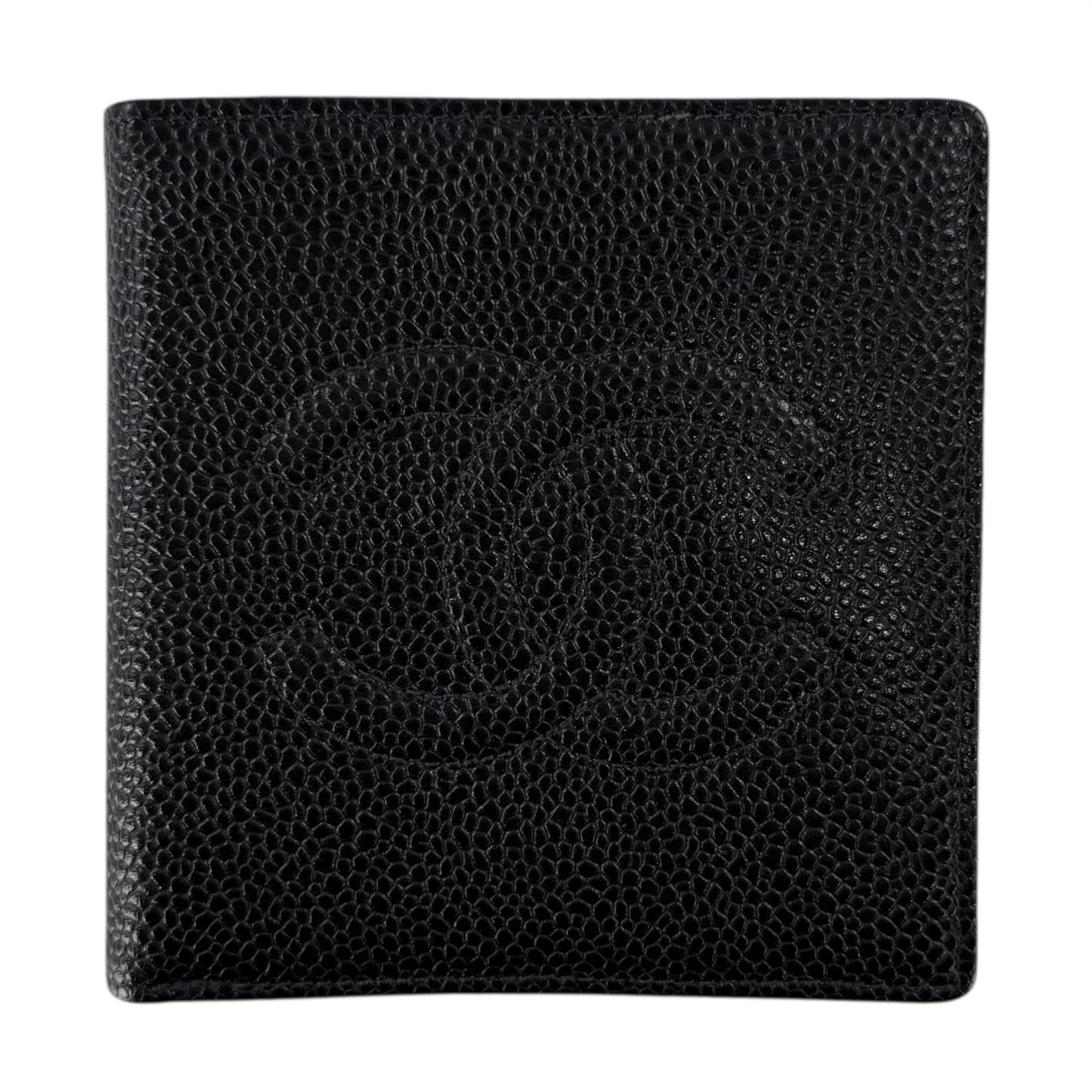 Chanel CC Logo Caviar Leather Bifold Wallet