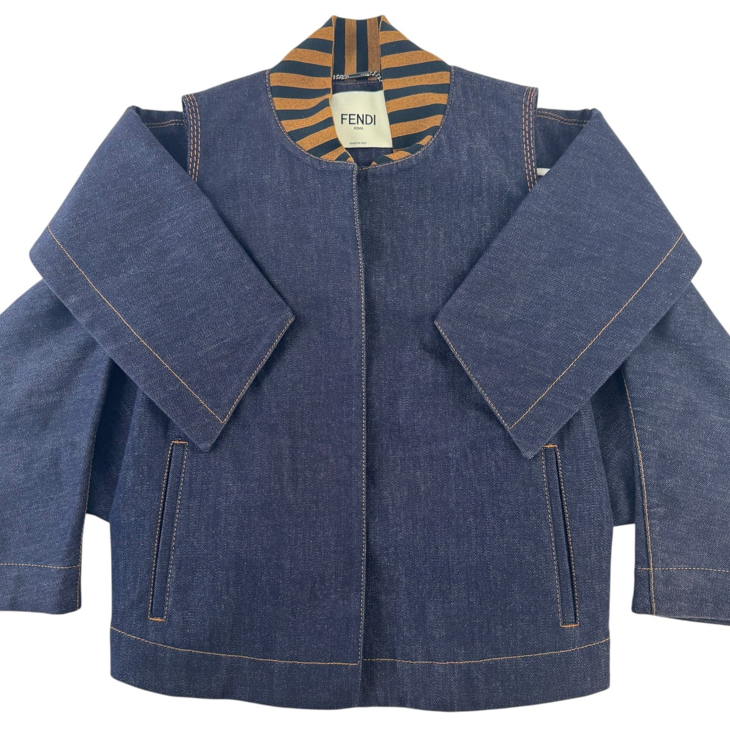 Fendi Cold-Shoulder Denim Jacket
