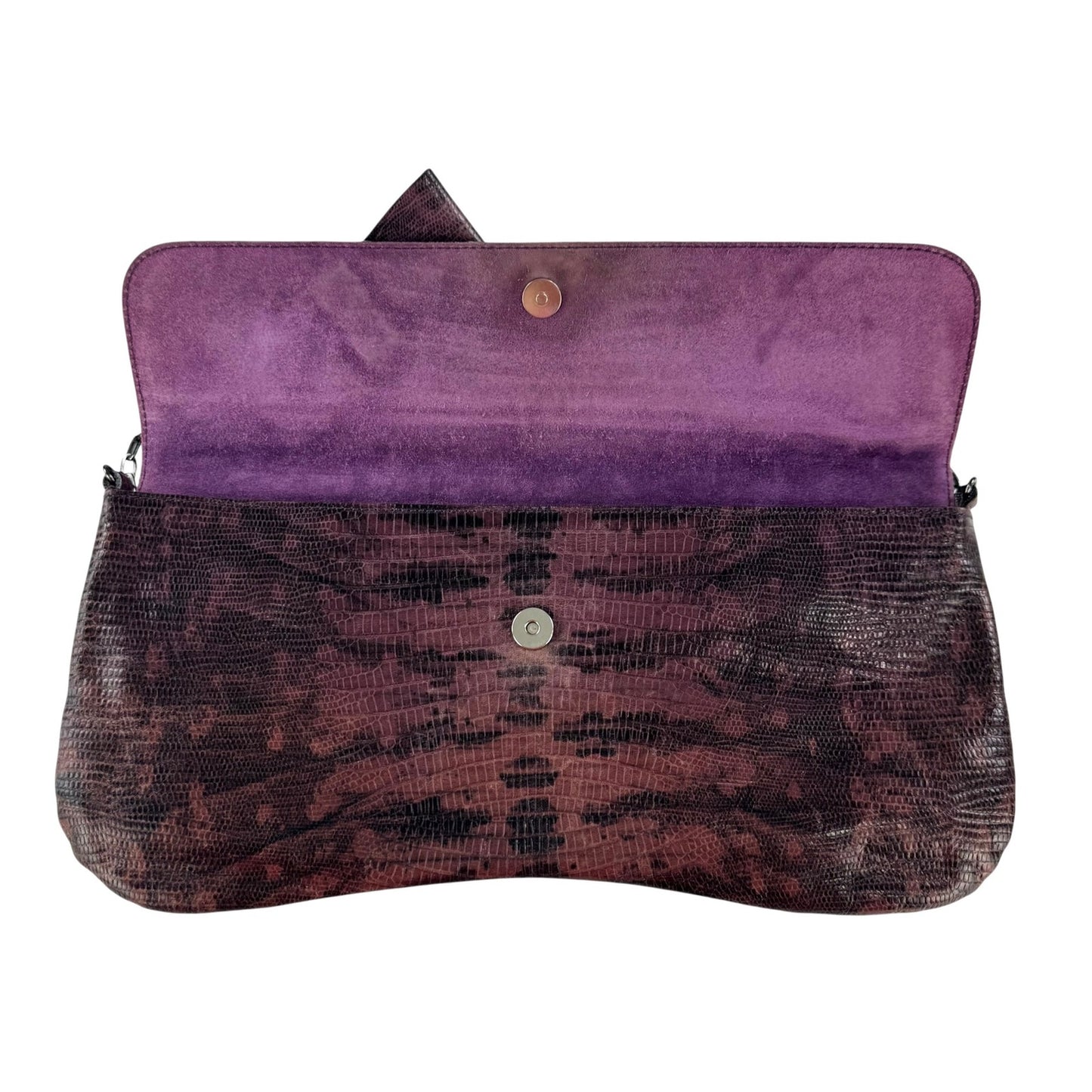 Miu Miu Vintage Lizard Embossed Leather Shoulder Bag