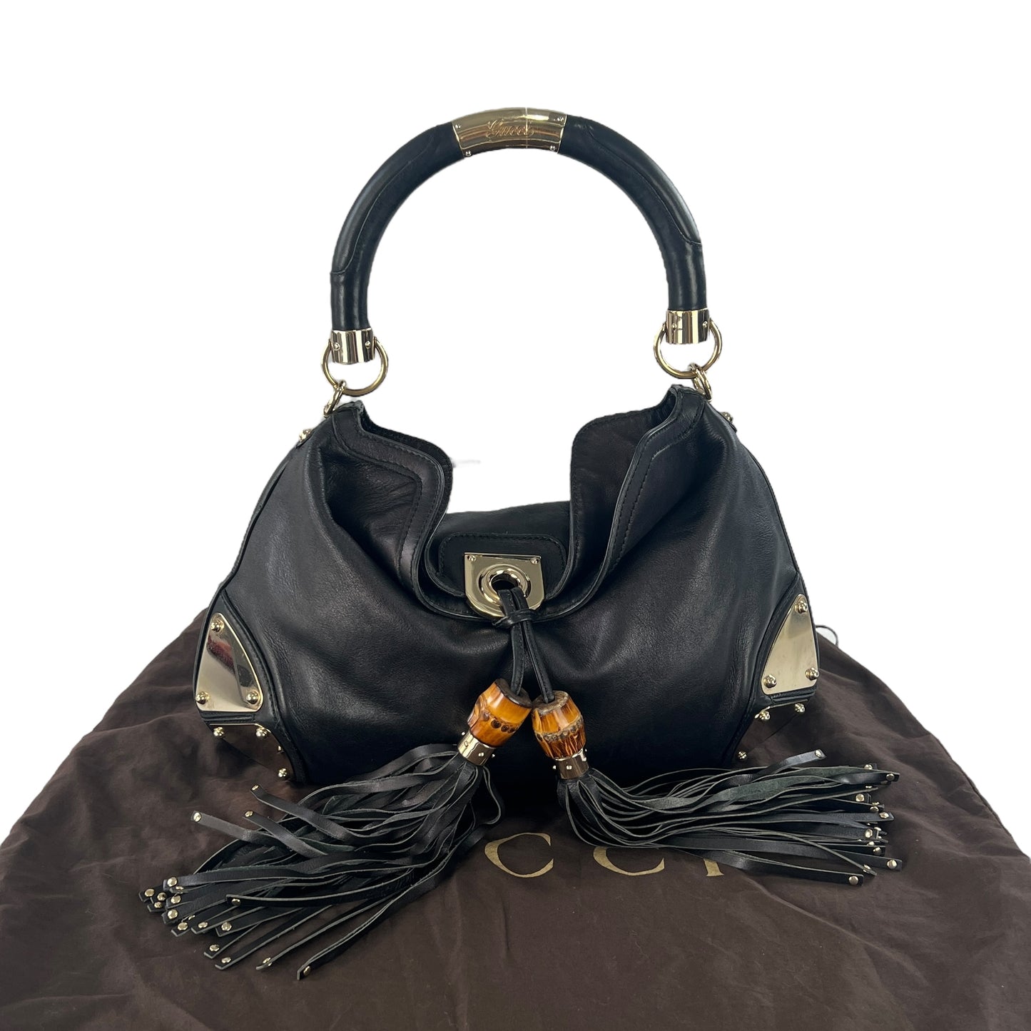 Gucci Indy Bamboo Tassel Bag