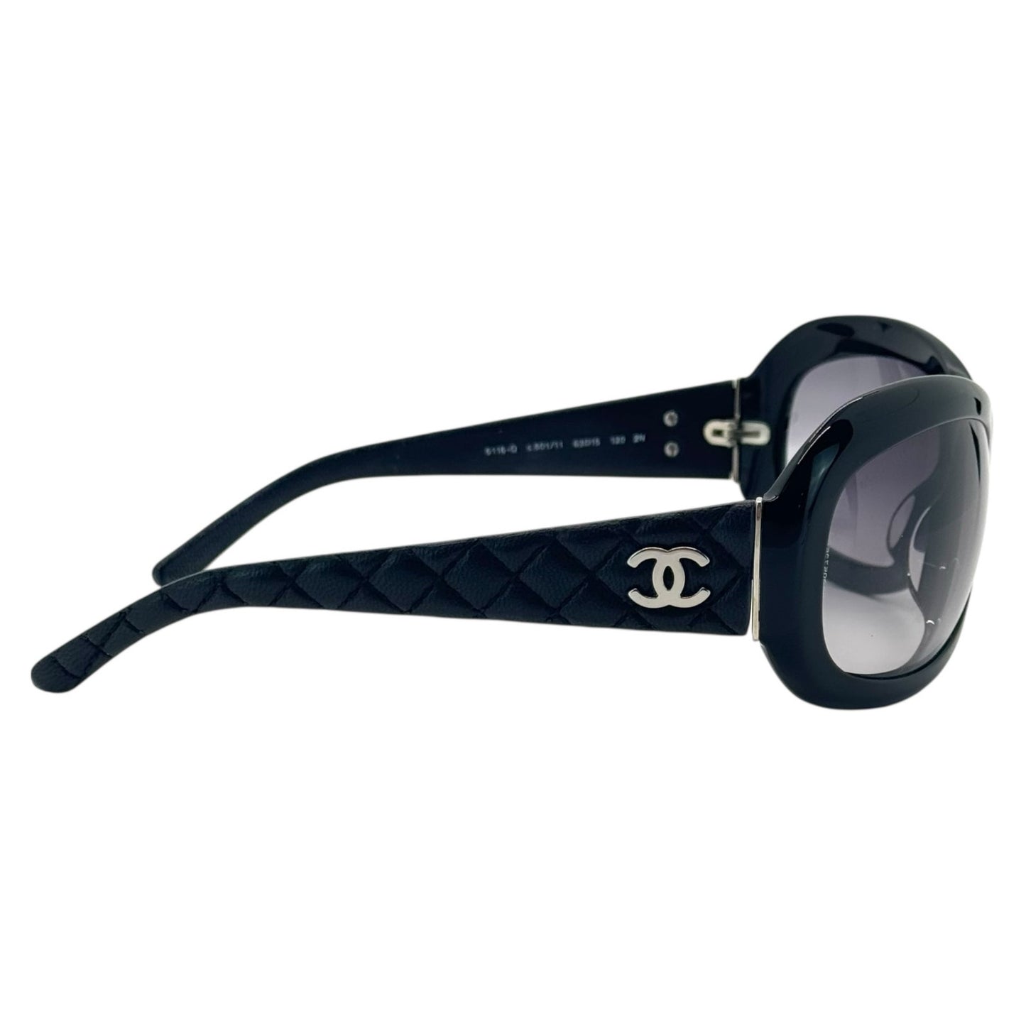 Chanel CC Leather Matelassé Sunglasses