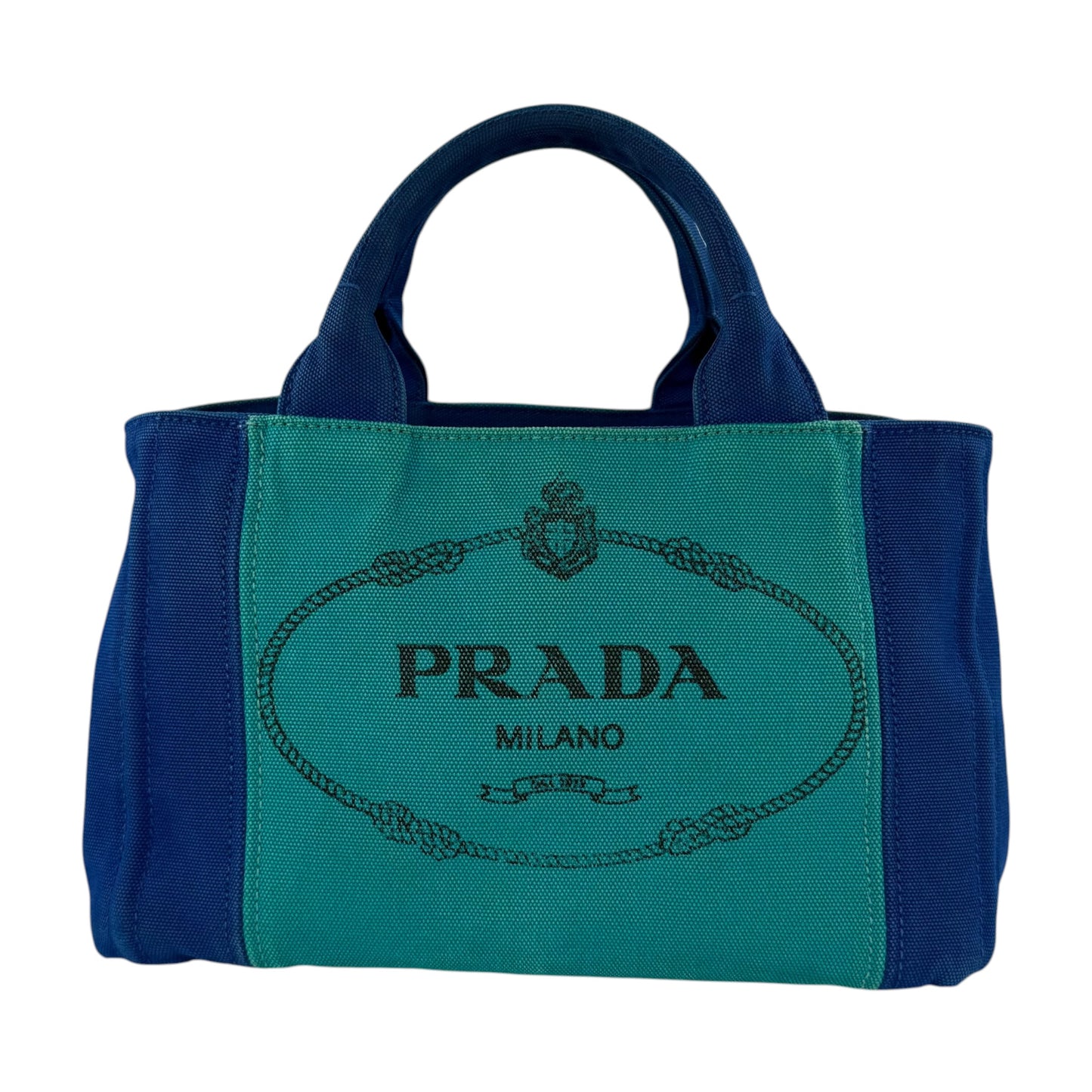 Prada Bicolor 2-Way Canapa Tote Bag