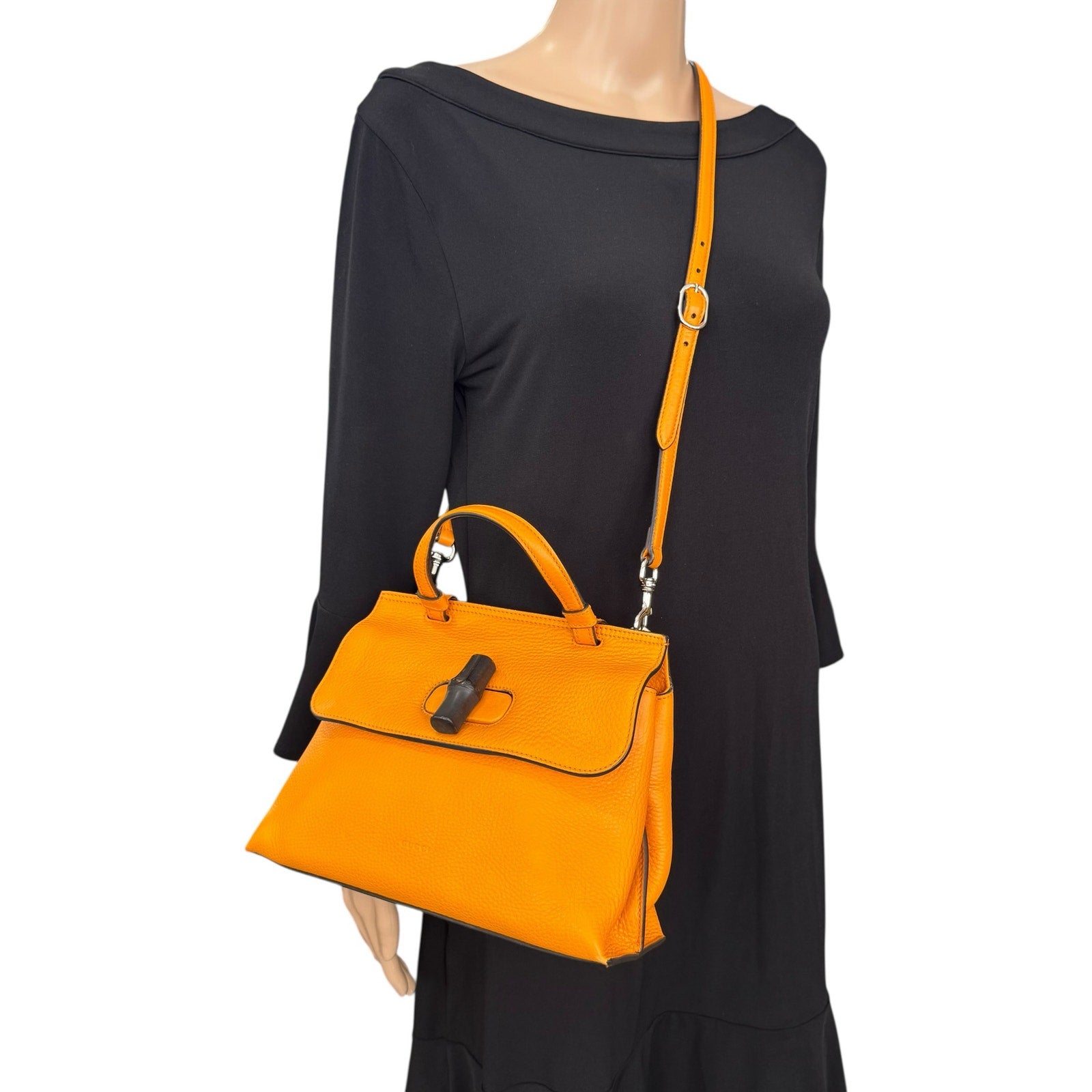 Gucci Orange Bamboo Two-Way Bag