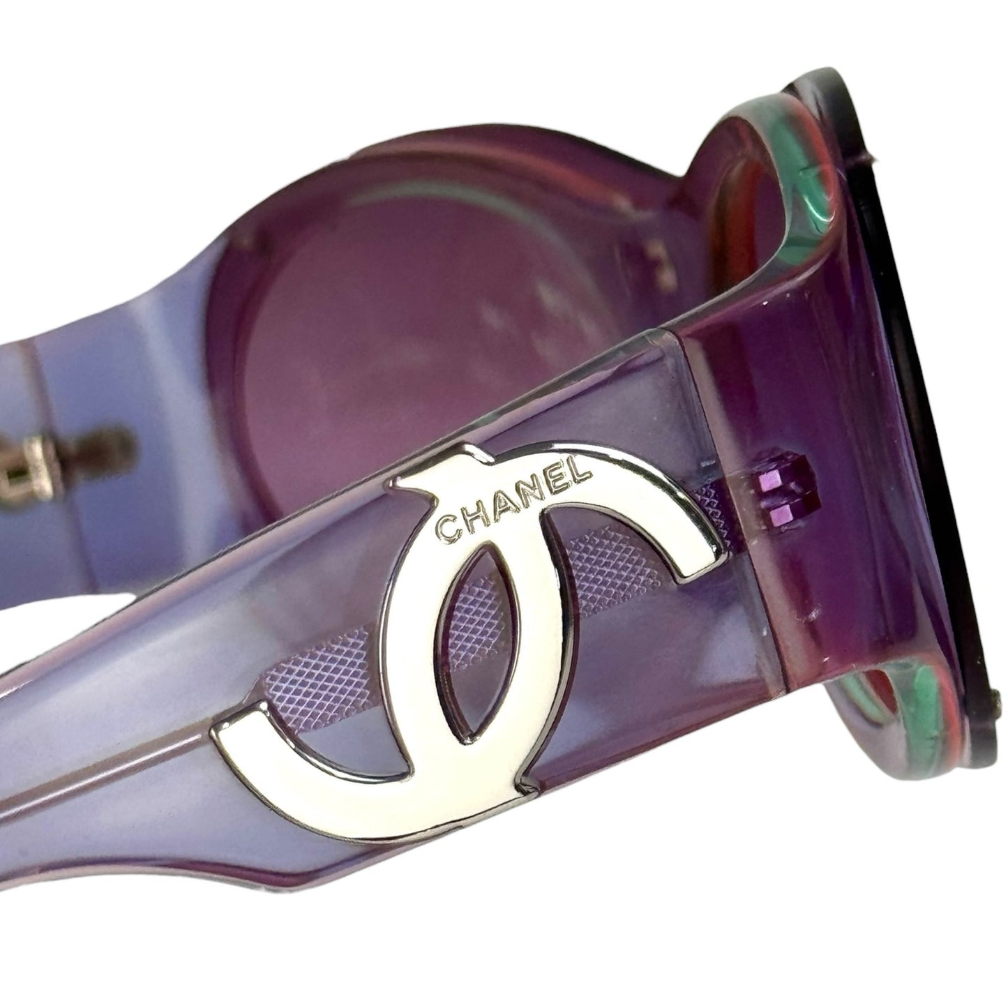 Chanel CC Purple Oval Sunglasses