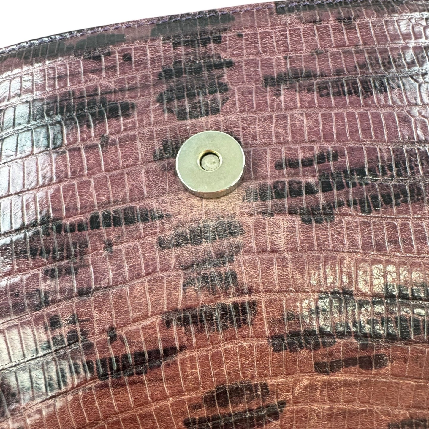 Miu Miu Vintage Lizard Embossed Leather Shoulder Bag