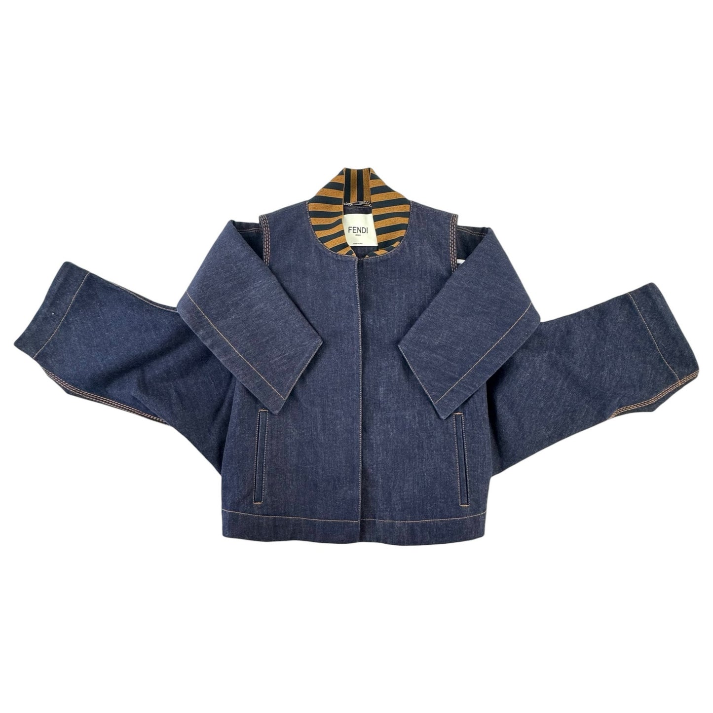 Fendi Cold-Shoulder Denim Jacket