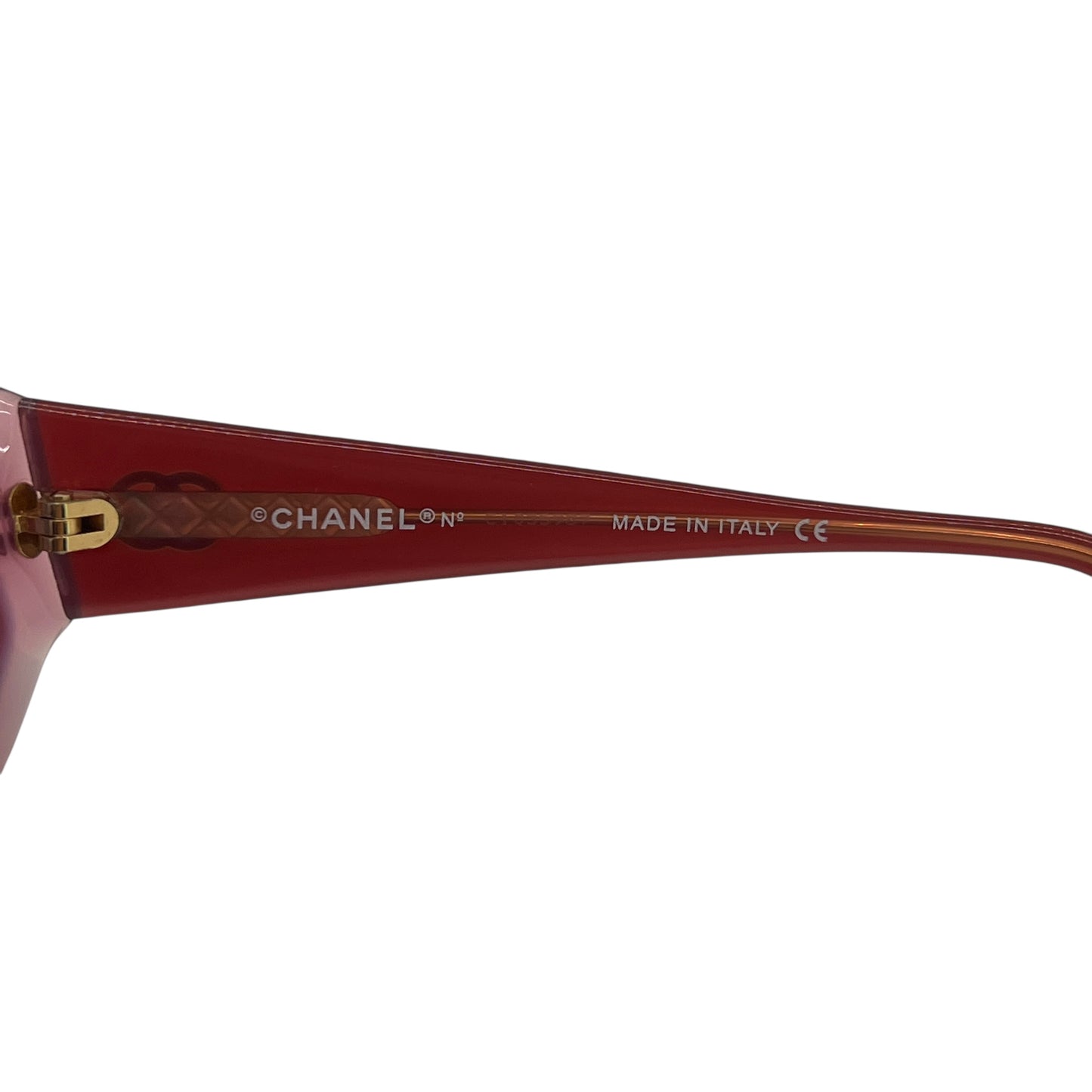 Chanel CC Red Acrylic Sunglasses
