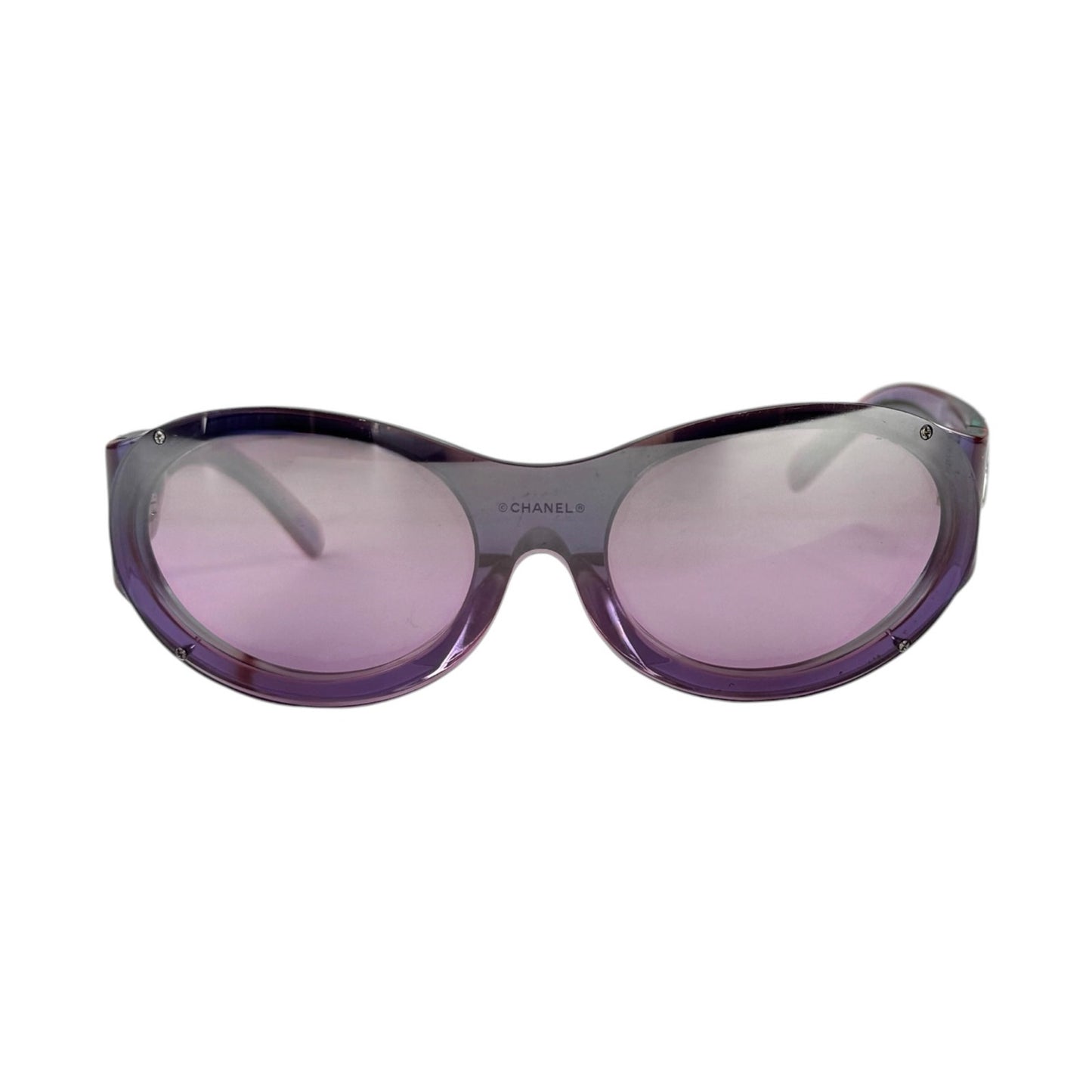 Chanel CC Purple Oval Sunglasses