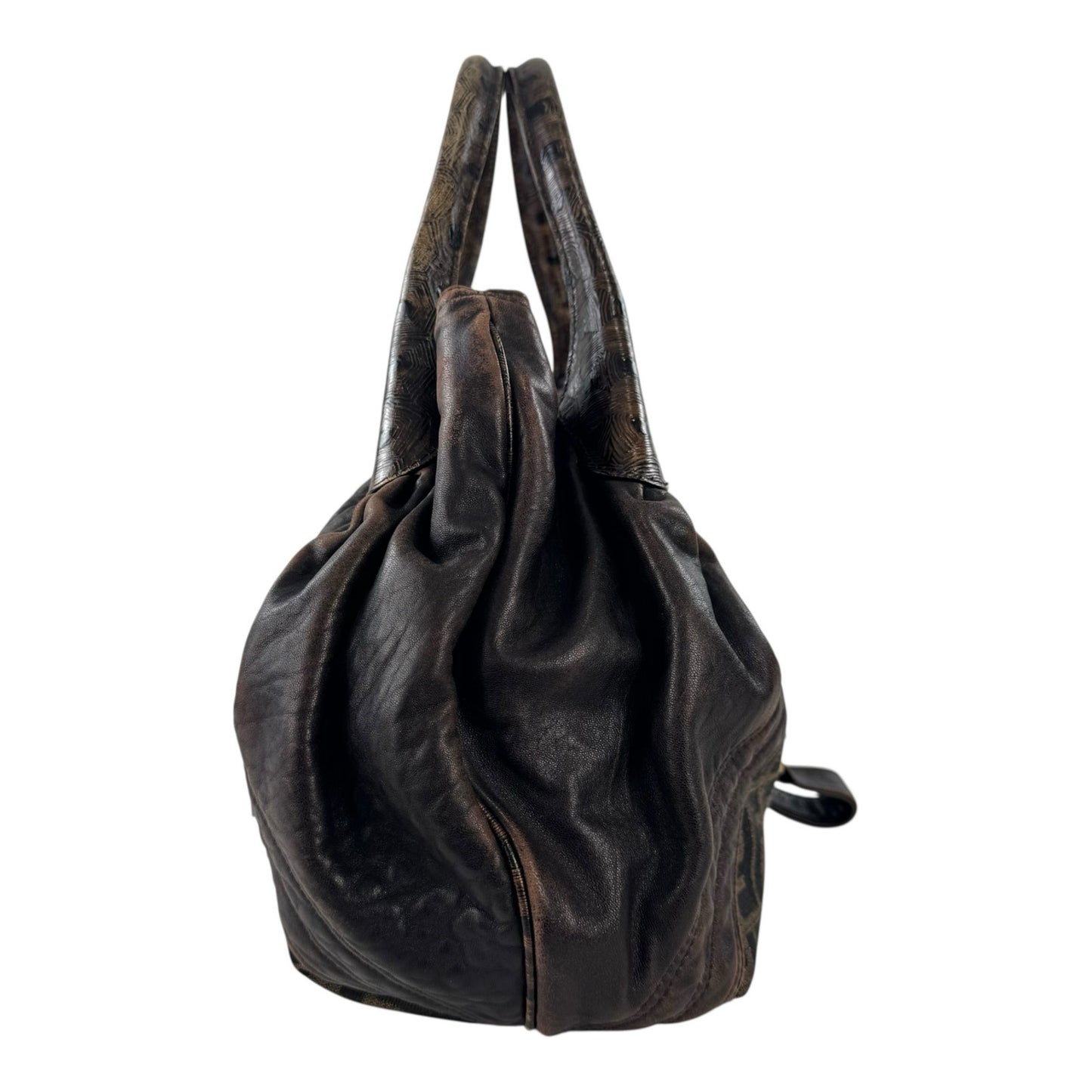 Fendi Zucca and Tortoiseshell Spy Bag