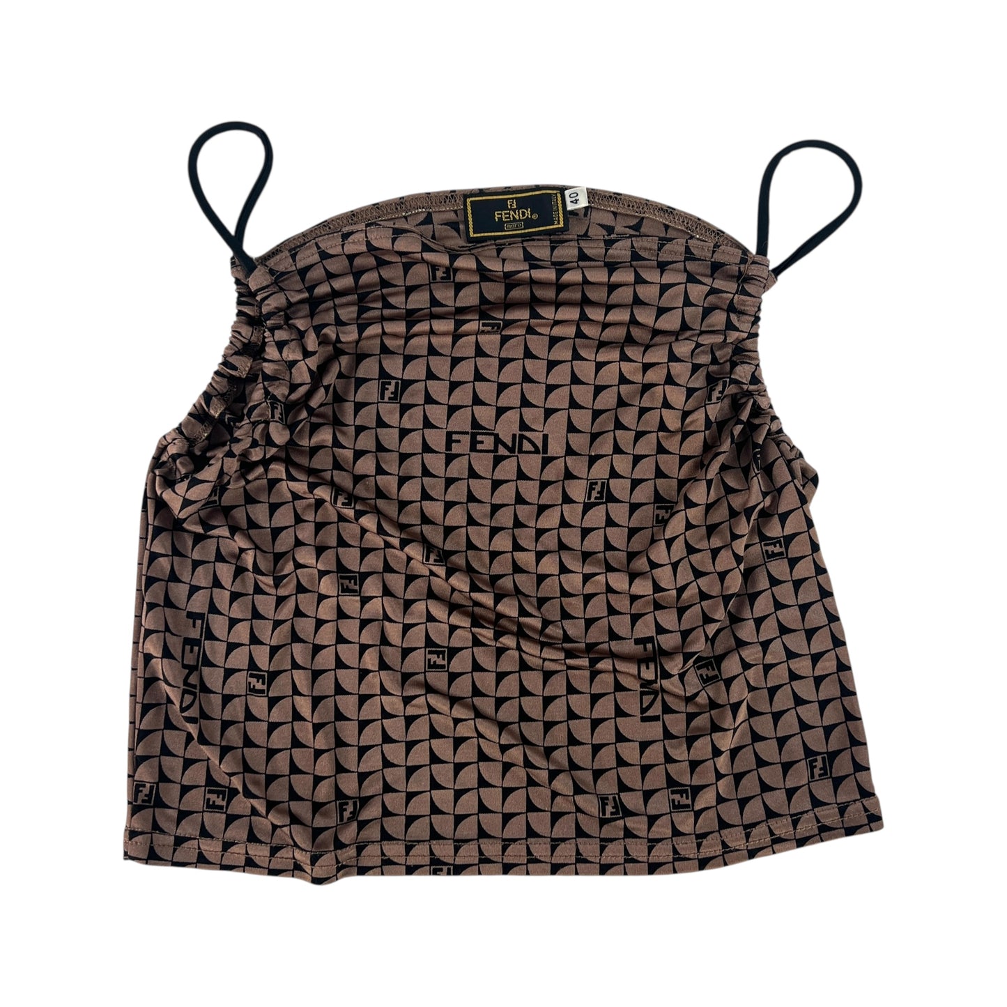 Fendi Vintage Nylon Spaghetti Strap Crop Top