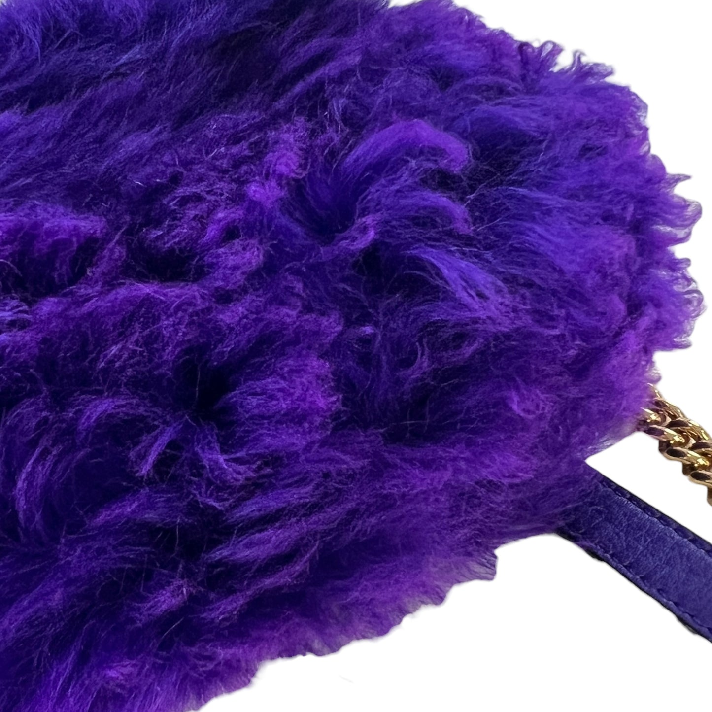 Fendi Purple Shearling Baguette Bag