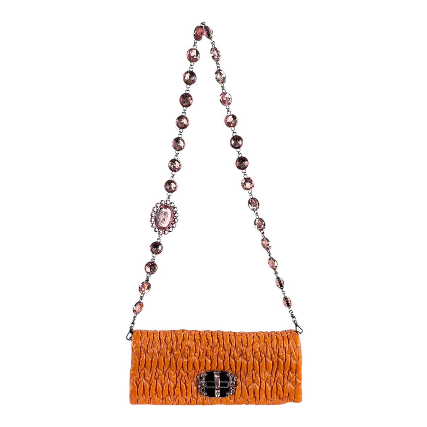 Miu Miu Crystal Nappa Matelassé Flap Bag