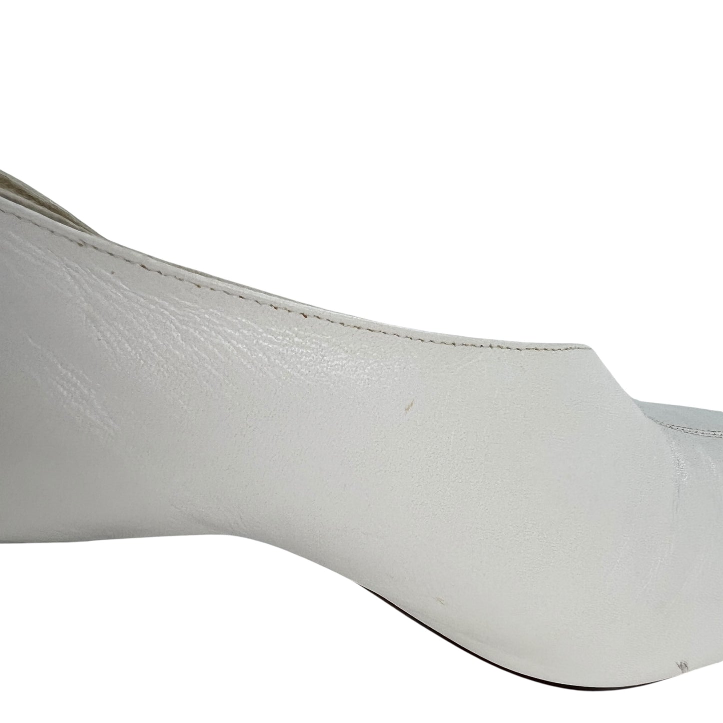 Celine White Block Heels