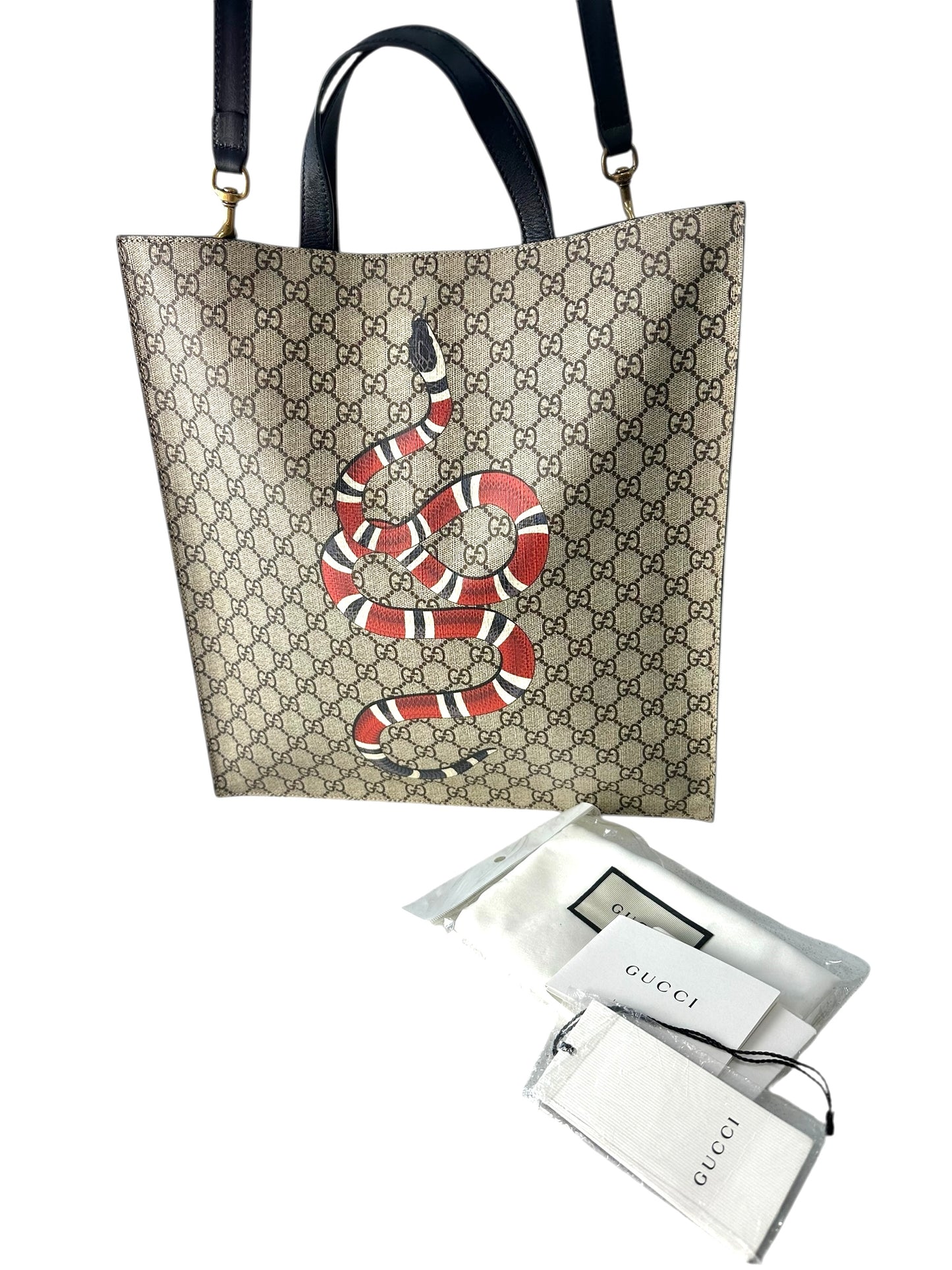 Gucci Monogram Snake Tote Bag