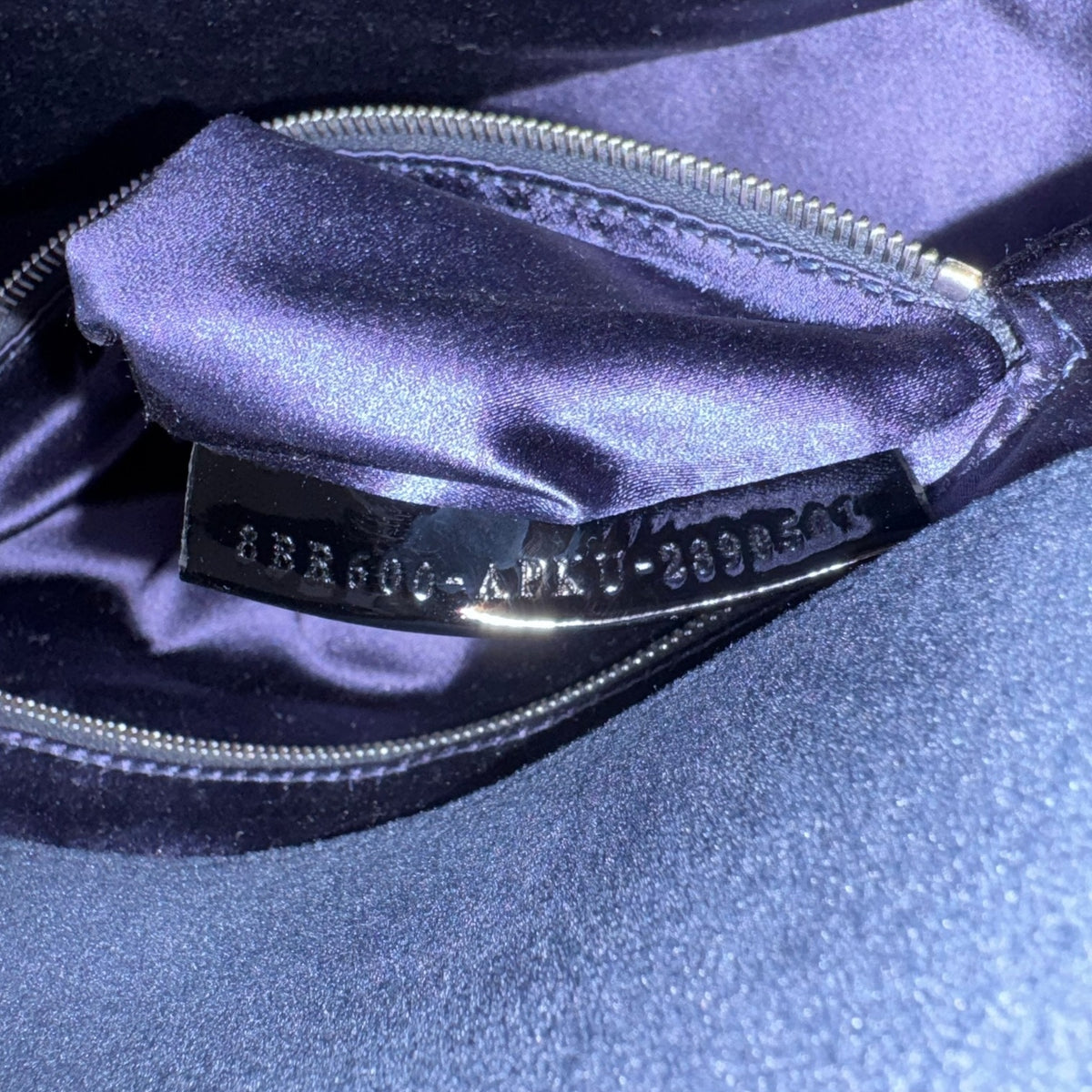 Fendi Midnight Velvet Crystal Embellished Baguette