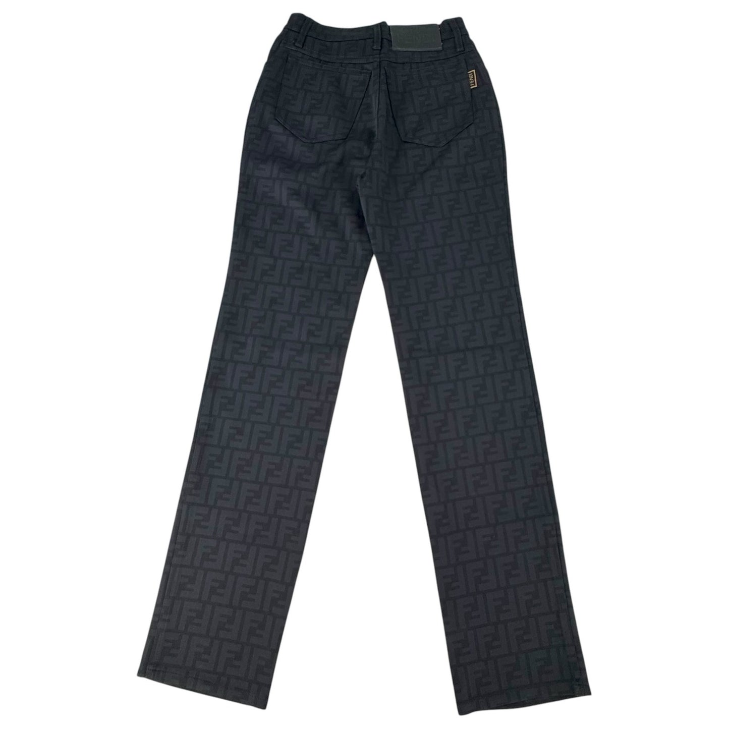 Fendi Vintage Black Zucca Print Pant