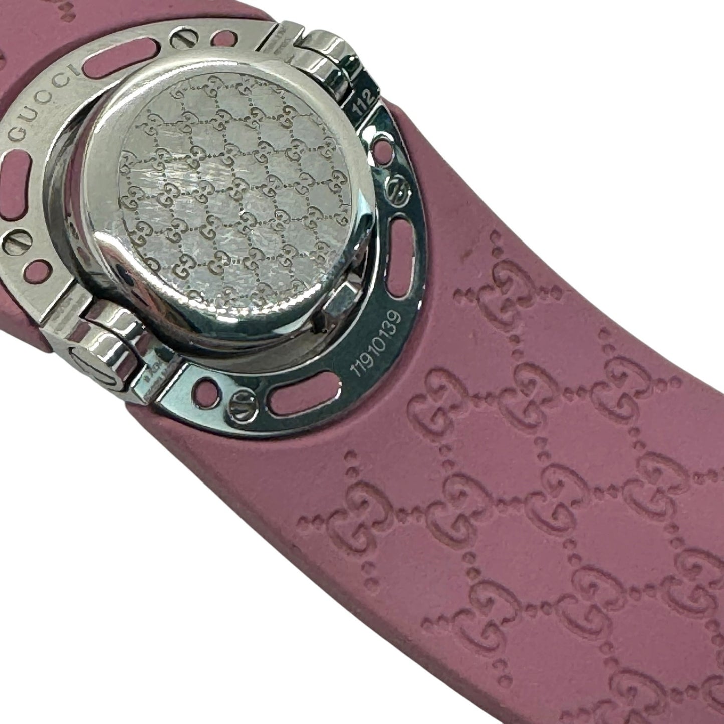 Gucci GG Twirl Pink Rubber Bangle Watch