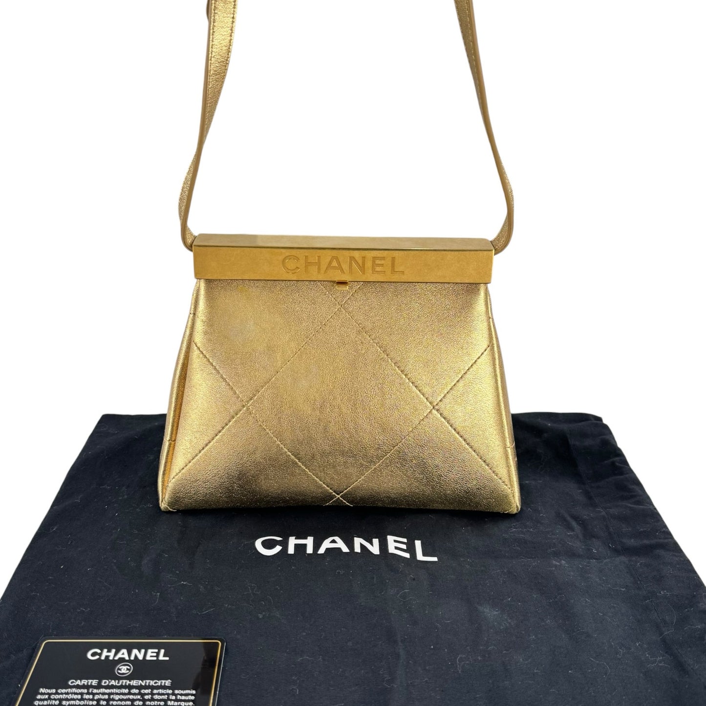 Chanel Matelassé Kiss Lock Frame Shoulder Bag