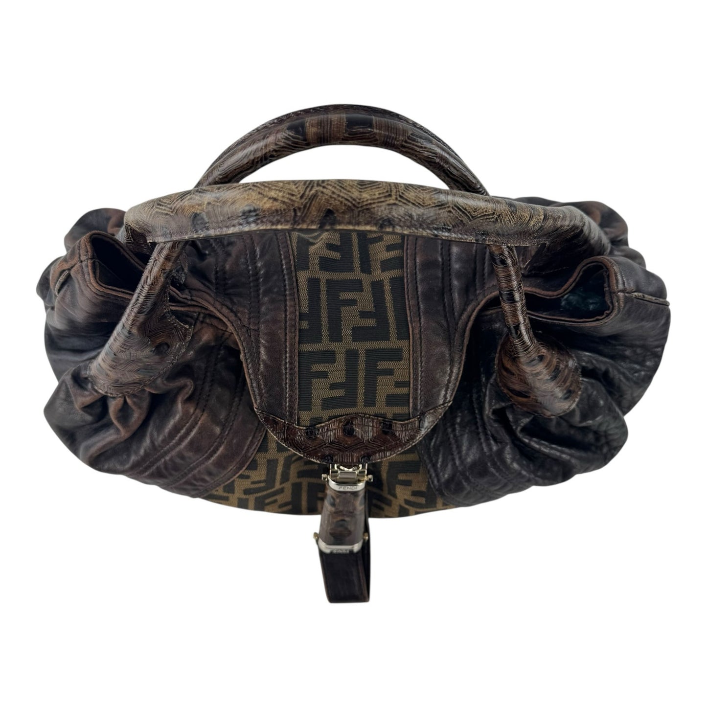 Fendi Zucca and Tortoiseshell Spy Bag