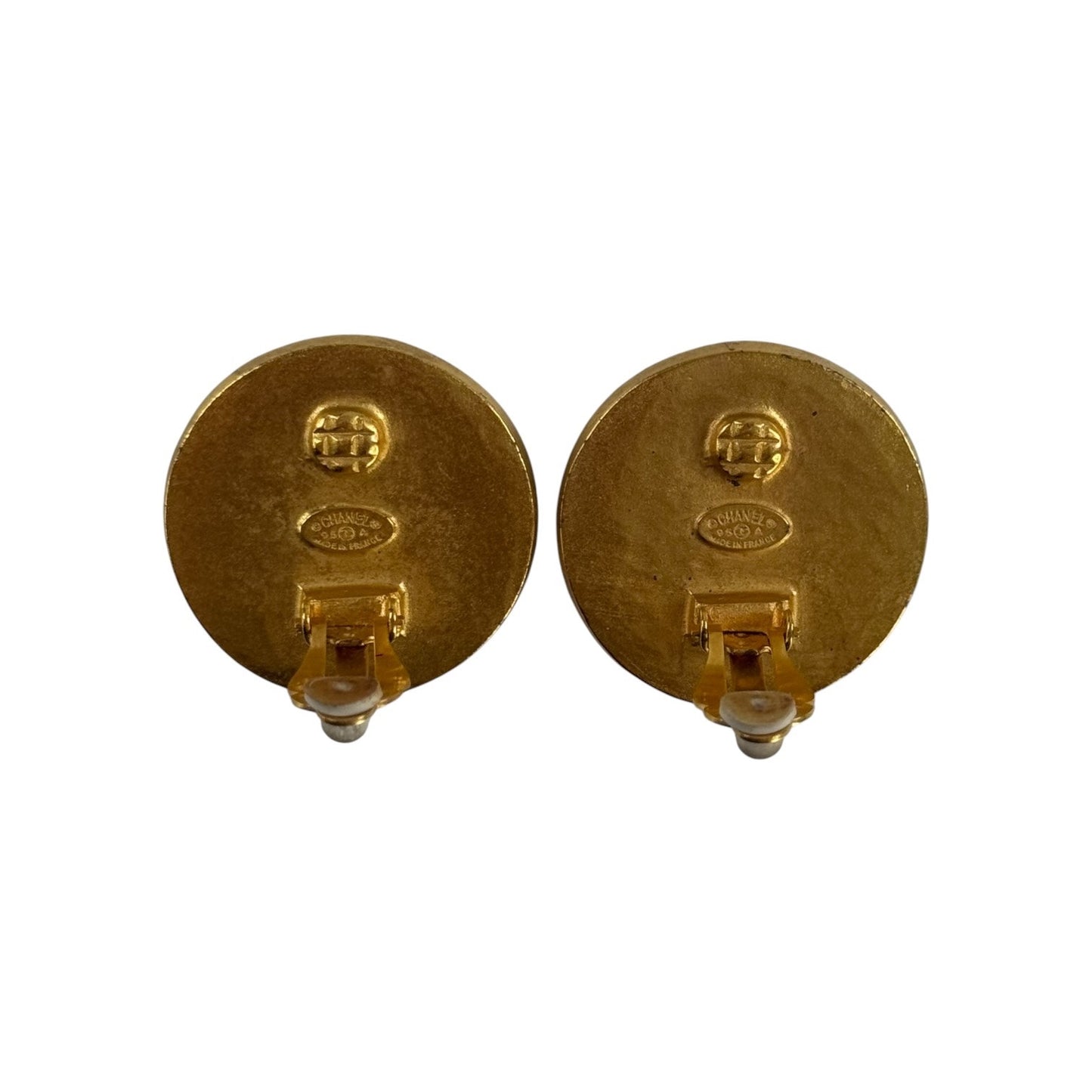Chanel Vintage CC Mother of Pearl Earrings