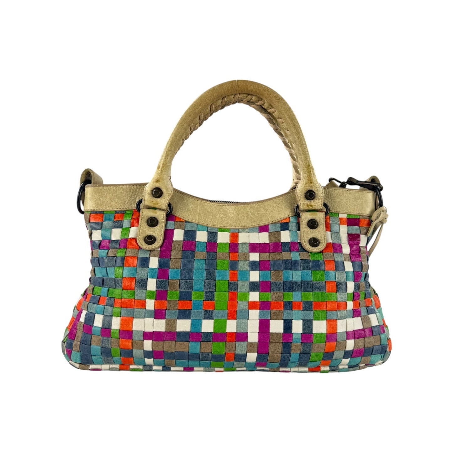 Balenciaga Multicolor Woven City Bag