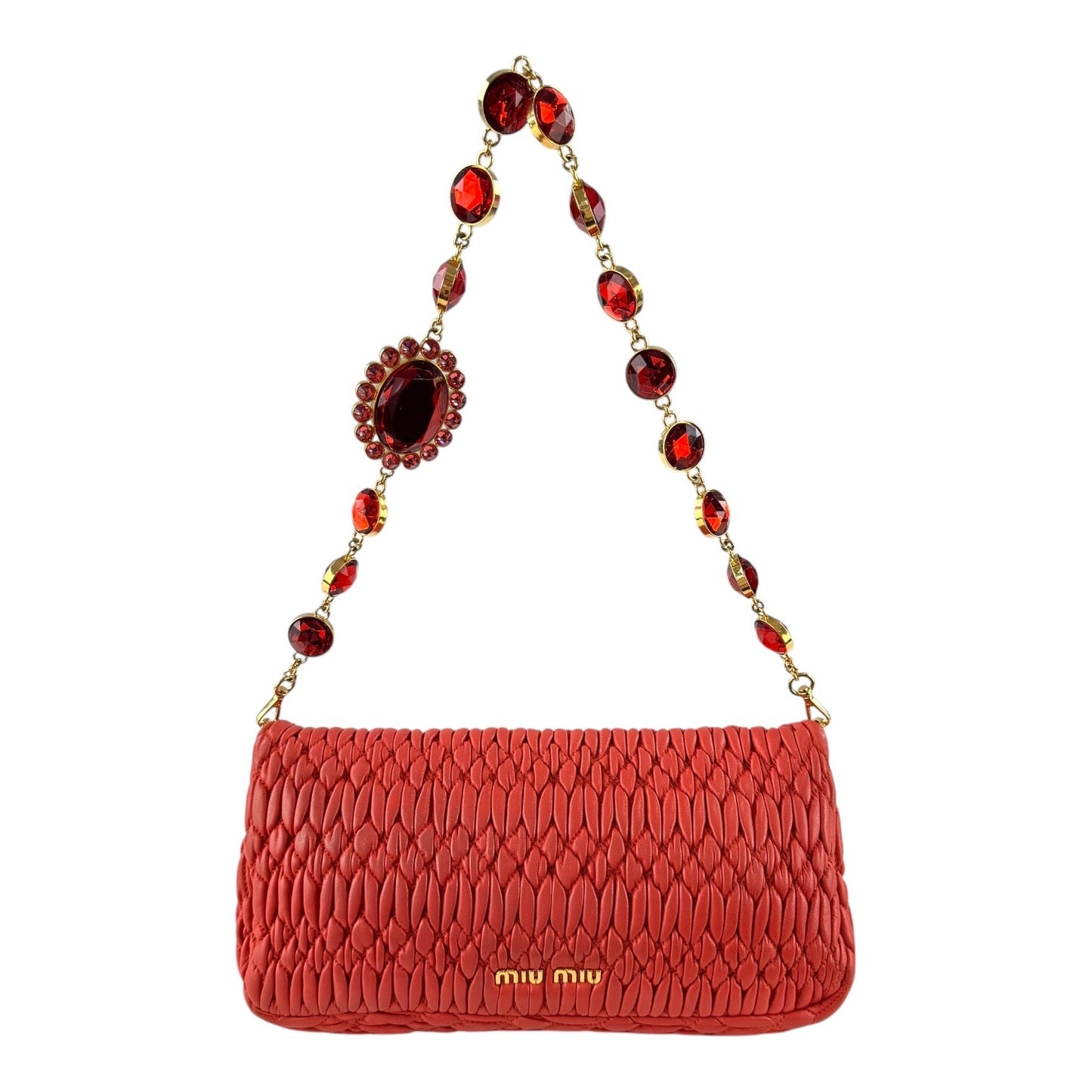 Miu Miu Mattelasse Crystal Flap Bag