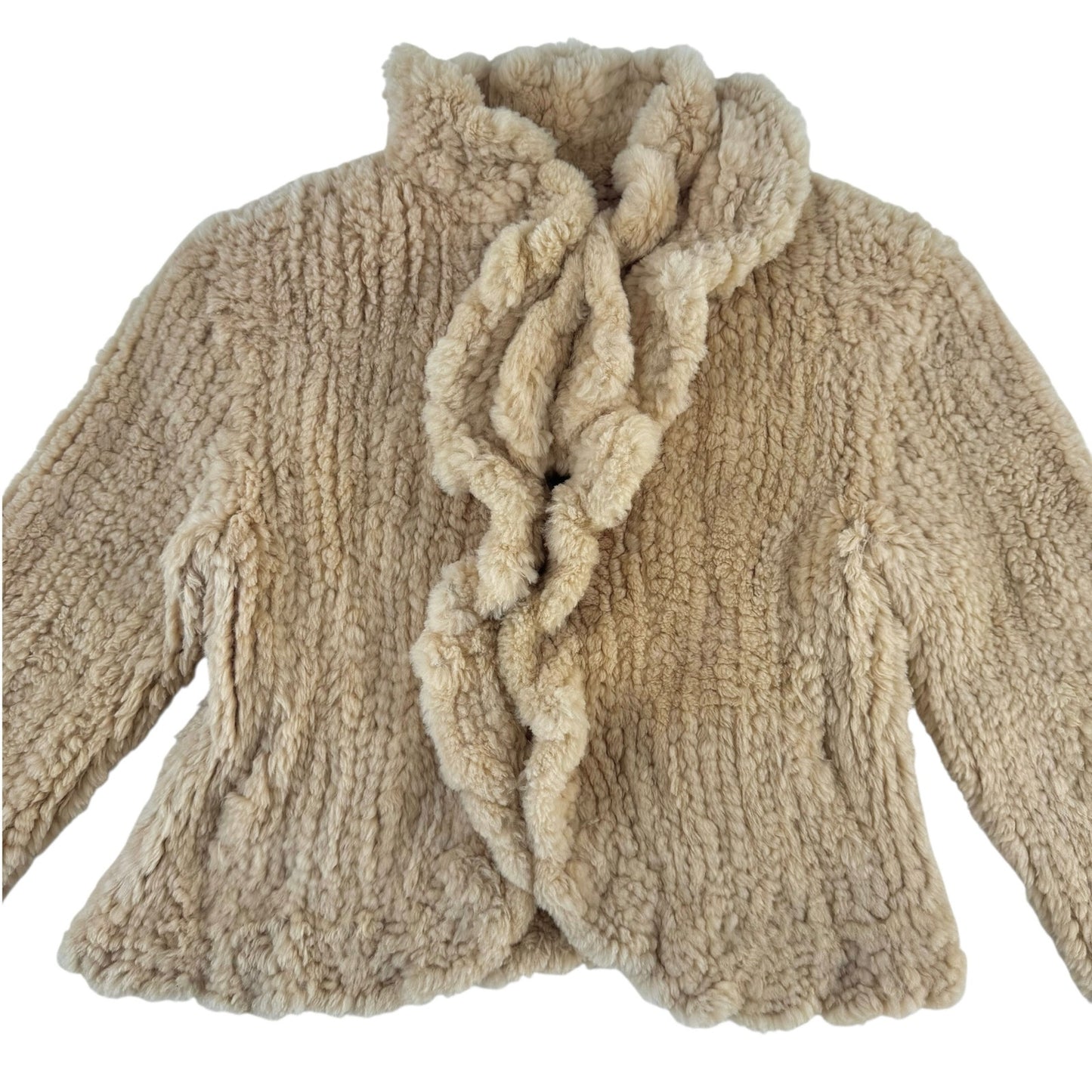 Ferragamo Shearling Ruffle Jacket