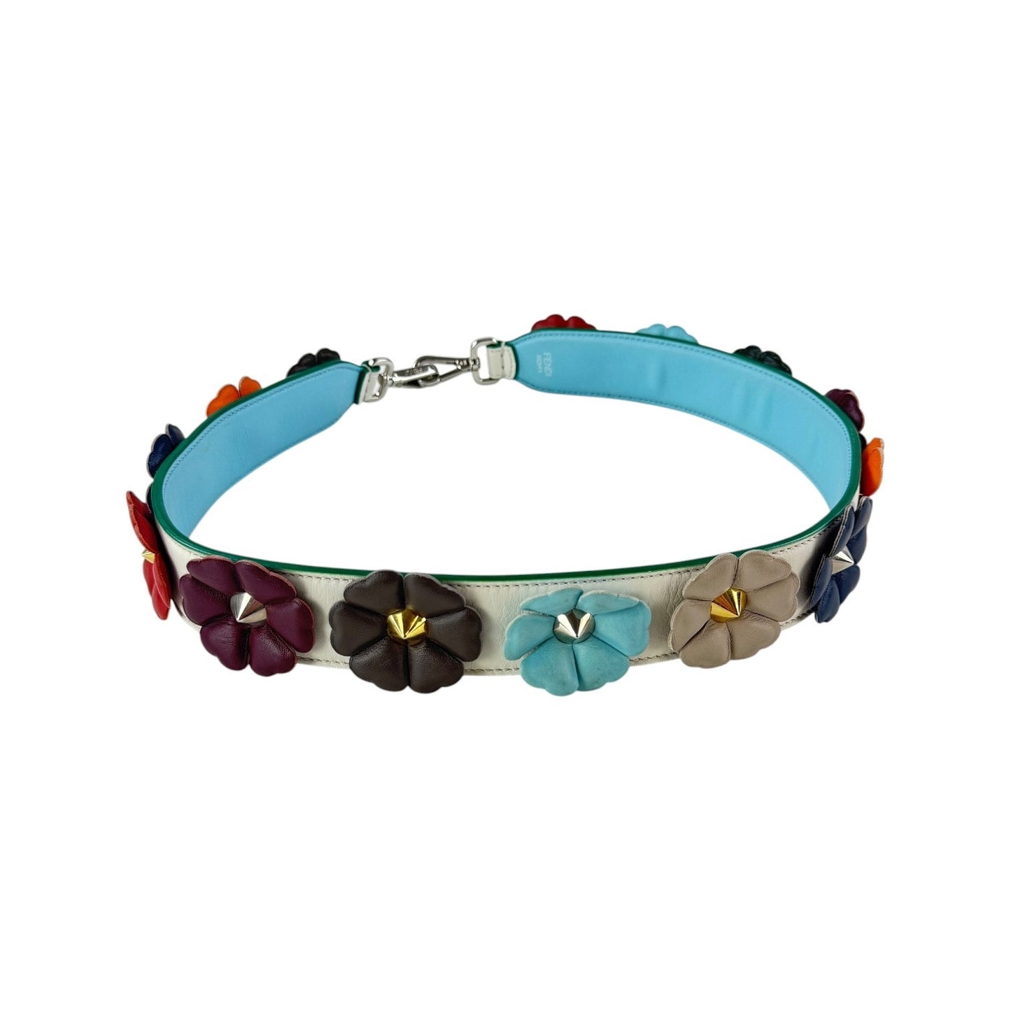 Fendi Studded Flower Leather Strap
