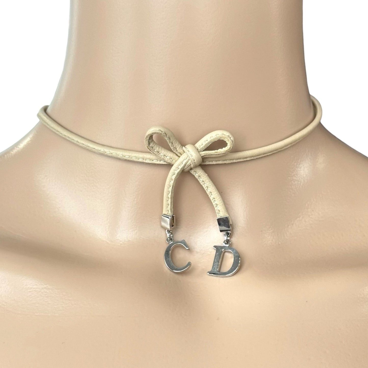 Dior Vintage CD Bow Choker Necklace
